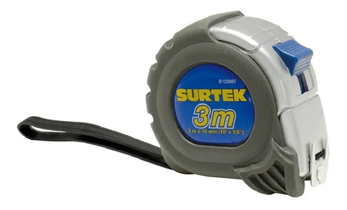 Flexómetro Anti-impacto Silver 3m X 3/8puLG C/ Imán Surtek