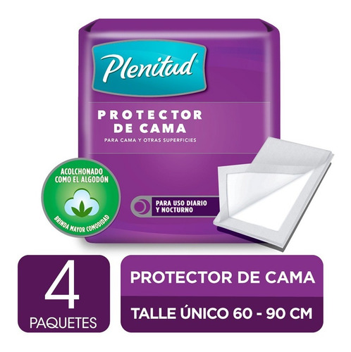 Imagen 2 de 3 de Plenitud Protector De Cama X 8 Unidades Pack X 4