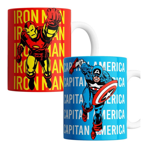  Juego De Tazas X 2 - Ironman Capitan America
