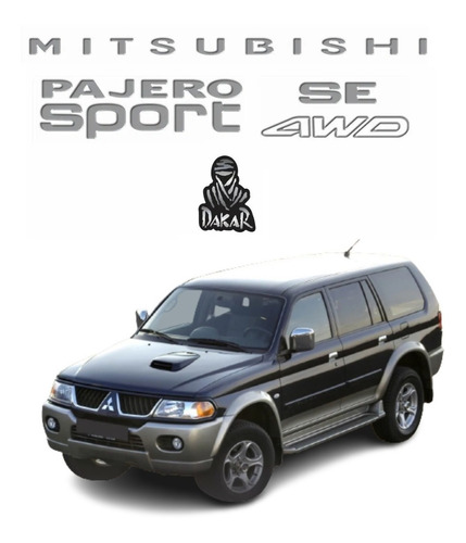 Kit Adesivo 3d Resinado Mitsubishi Pajero Sport Se 4wd Cor PADRÃO