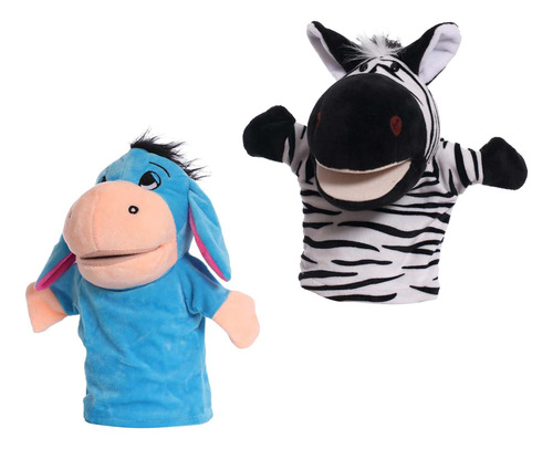 Marionetas De Animales De Peluche Para Niños, Burro Cebra