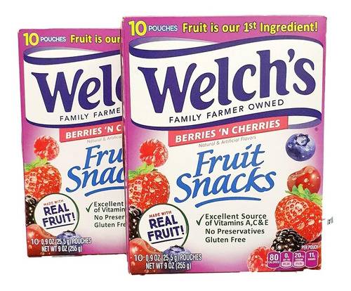 2pz Welch´s Berries ´n Cherries 10pz Gomitas A Base De Fruta