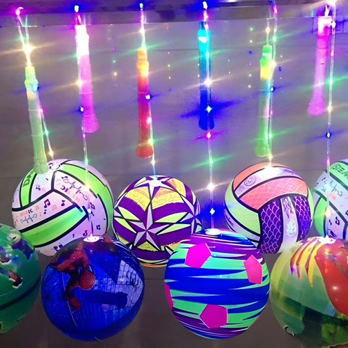 50 Bolas De Vinil Com Led Colorido Lembrancinhas Atacado