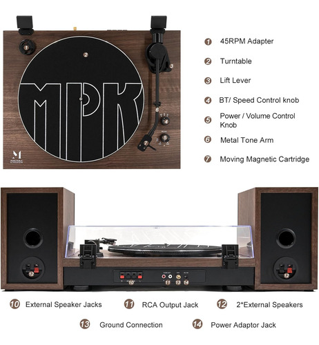 At-3600l - Tocadiscos De Vinilo Con Altavoces, Tocadiscos