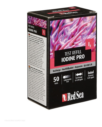 Red Sea Iodine Pro 50 Tests Yodo Acuario -solucion Repuesto-