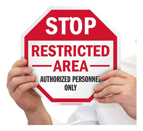 Smartsign Cartel  Stop Area Restringida Solo Personal 10 X