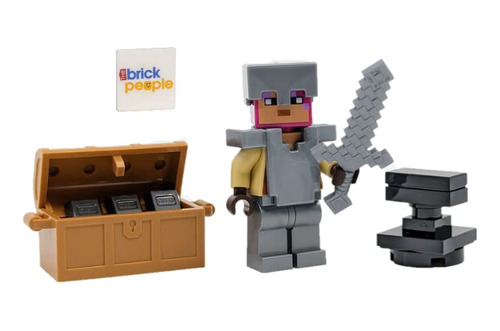 Minifigura De Lego Minecraft: Caballero Con Pecho Y Yunque