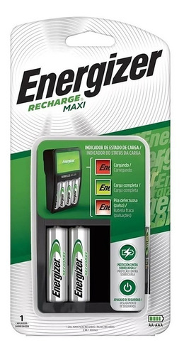 Cargador 2/4 Pilas Energizer Maxi + 2 Aa Recargables 1300mah