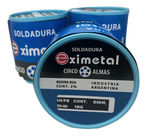 Estaño 60/40 .7 1 2mm Eximetal Carrete Soldar Smd Bobina 1kg