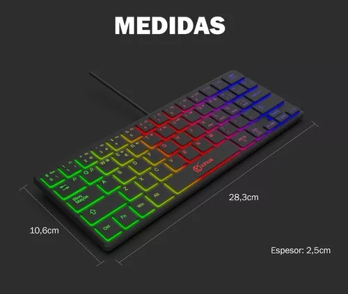 Moda ventajoso brazo Teclado Mini Gamer Xinua K1 Luz Rgb Nivel Brillo Español Usb