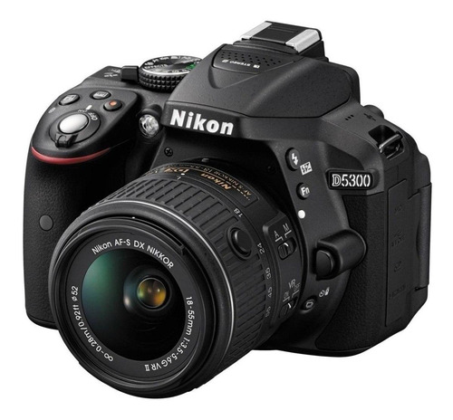  Nikon Kit D5300 + lente 18-55mm VR DSLR cor  preto