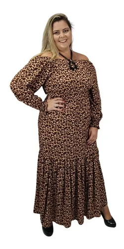 Vestido de onça mercado livre 2025