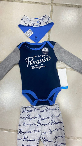 Conjunto De 3 Piezas Para Bebé Original Penguiun