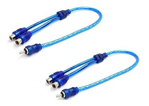 Iexcell 2 Piezas Azul Macho A 2 Hembra Adaptador De Cable Di