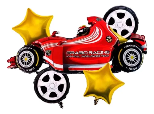 Bouquet 5 Globos Formula 1 Carrera Globos 3d+4 Met 45cm