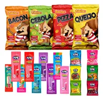 Comprar Kit Lanche Escola 10 Salgadinhos Grande + 10 Pcts Bala Fini