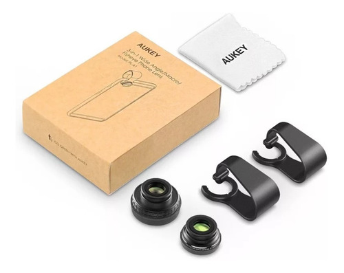 Aukey 180° 3 In 1 Original Ojo De Pez + Gran Angular + Macro