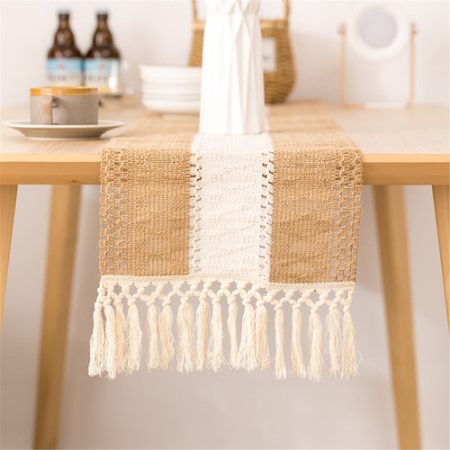 Mantel De Mesa Bohemio Y Rústico Con Flecos Para