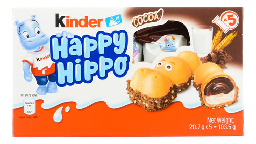 Ferrero Kinder Happy Hippo Cacao 5 Piezas