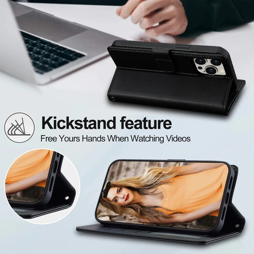 Funda Tipo Cartera De Piel Perforada Extraíble 2 En 1 Para I .