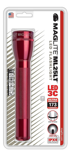 Linterna Led Maglite Ml25lt De 3 Celdas C, Roja Y Roja De 3