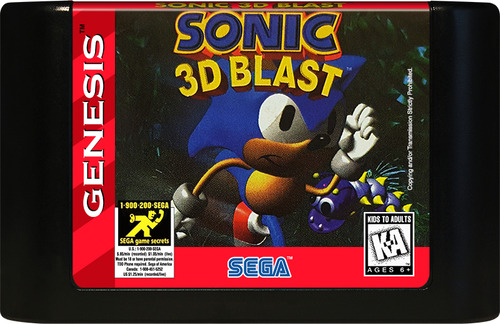 Cartucho Juego Sonic 3d Blast Sega Genesis 16 Bits