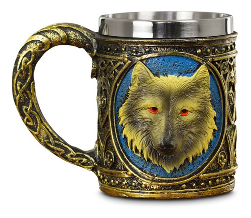 Taza Gotica Medieval Con Forma De Lobo 3d H1309