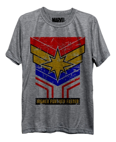 Camiseta Capitã Captain Marvel Hq Higher Vingadores Freekz