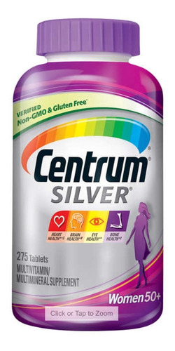 Imagen 1 de 3 de Centrum Silver Mujer 50 Plus Multi Vitamínico 275 Tabletas