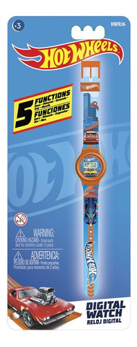 Reloj Digital Hotwheels 5 Funciones Art Hwrj6 Loonytoys