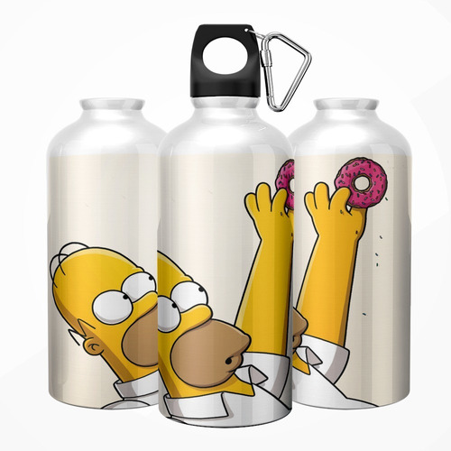 Garrafa Squeeze Os Simpsons Homer Donut 600ml Cor Branca