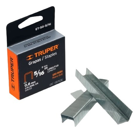 Grapas X2 5/16 Truper 8mm Et-50 Tapizar 1000pcs