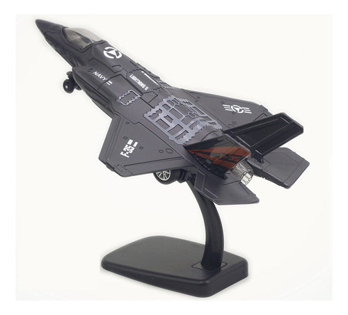 Luchador Americano F35 Negro Avión Metal Con Luz Y Sonido