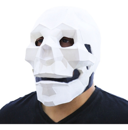 Máscara Low Poly White Skeleton Latex