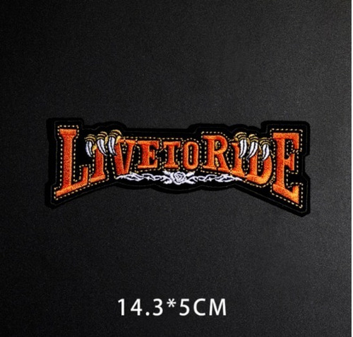 Parches Bordados, Termoadhesivos, Live To Ride, 2 Unidades