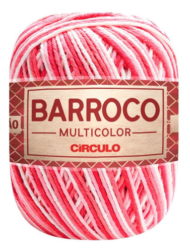 Barbante Barroco Multicolor 6 Fios 200g Linha Crochê Círculo Cor Antúrio