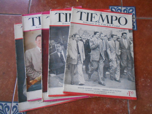 Lote 5 Tiempo Revistas Antiguas Miguel Aleman Presidente 40s