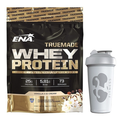 True Made Whey Protein Ena 5 Lb Aislada Concentrada + Vaso