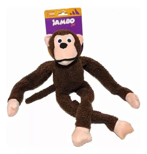 Brinquedo Macaco Pelúcia Kelev Jambo Tam G Para Cães Cor Marrom