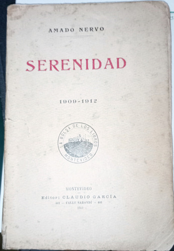 Serenidad 1900 1912 Amado Nervo Ed 1919