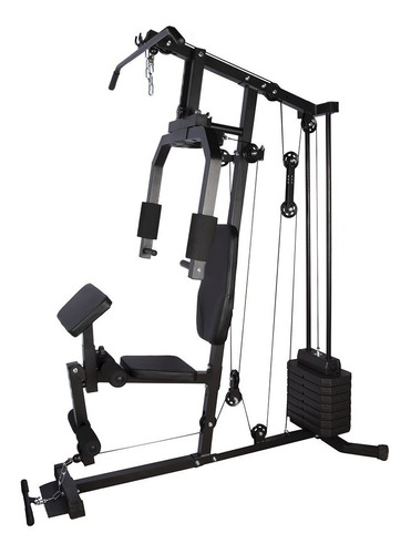 Kit Estação De Musculação 66kg + 5 Mini Band Colorida Cor da estrutura Preto Cor do estofamento Preto