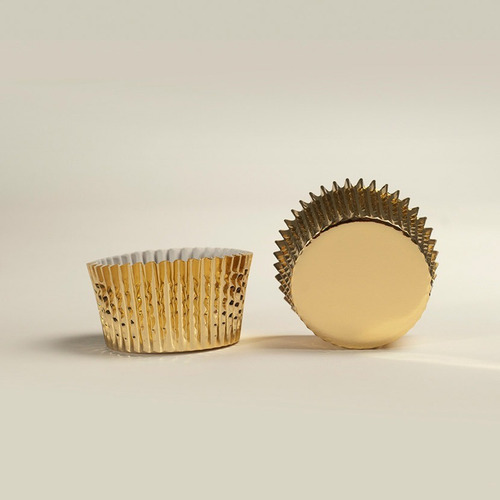 Imagen 1 de 1 de Pirotines Nº10 Metalizados Dorados Para Cupcakes X 10