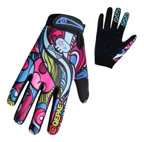 Guantes Bicicleta Dedo Largo Color Skull