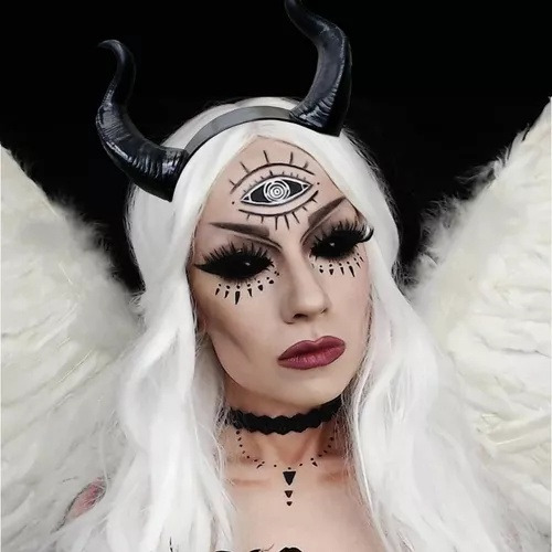 Diadema De Cuernos De Diablo, Color Negro, Cuernos De A