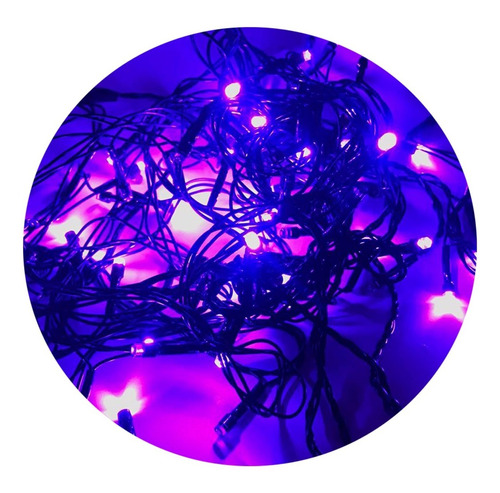 Imagen 1 de 6 de Luces De Navidad Led X100 Violeta Silmar