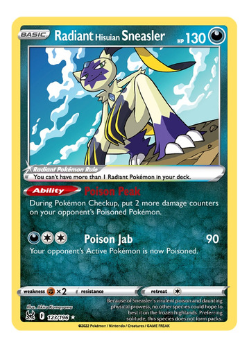 Cartas Pokemon Radiant Hisuian Sneasler 123/196 Lost Origin