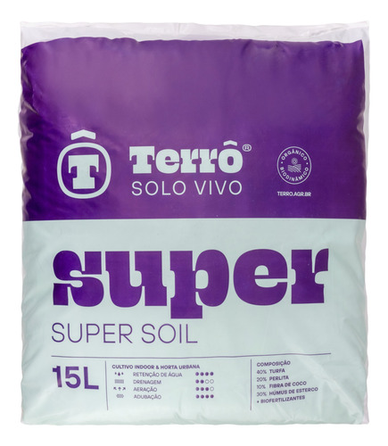 Super Solo - 15 Litros - Substrato Cultivo Grow Indoor