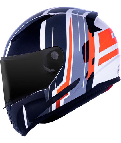 Capacete Ls2 Rapid Ff353 Flag Preto Vermelho Branco