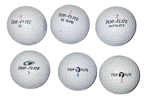Set 6 Pelotas De Golf (top Flite Usadas) + 3 Tees De Regalo