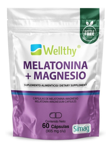 Wellthy Melatonina Con Magnesio Marino 60caps Sabor Neutro